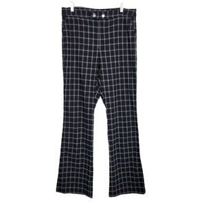 INC International Concepts Sz 14 Black Plaid Bootleg Pants Business Casual NWT